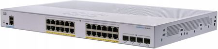 Cisco switch CBS350-24P-4G, 24xGbE RJ45, 4xSFP, fanless, PoE+, 195W (CBS35024P4GEURF)