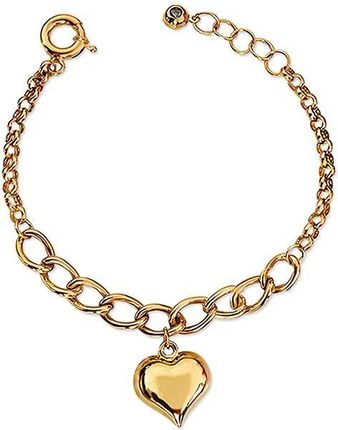 Lovrin Złota bransoletka 585 z nowoczesnym wzorem z zawieszką sercem