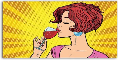 Coloray Hartowane Panele Szklane Wino Kobieta Retro 100X50