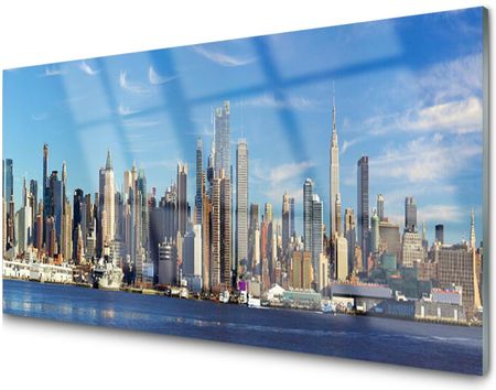 Tulup Panel Szklany Płytka Miasto Wieżowiec 140X70