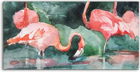 Coloray Panel Szkło Kuchnia Flamingi Krajobraz Woda 100X50