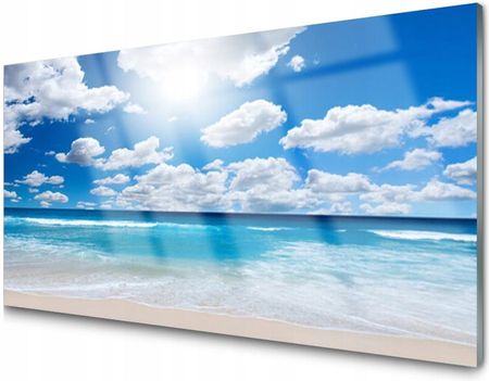 Tulup Panel Szklany Ścienny Morze Plaża 140X70 Klej