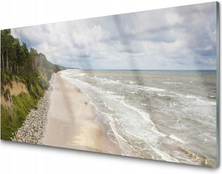 Tulup Panel Szklany Dekor Plaża Morze Drzewo 100X50