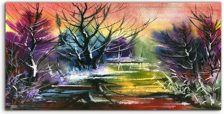 Coloray Panel Szkło Hartowane Krajobraz Las Drzewa 100X50