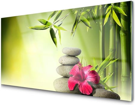 Tulup Panel Szklany Płytka Bambus Kwiat Zen 100X50