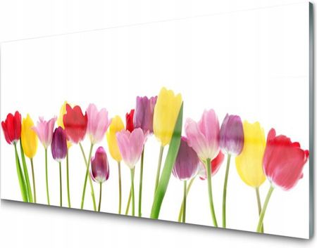 Tulup Panel Szklany Dekoracyjny Tulipany Kwiaty 100X50
