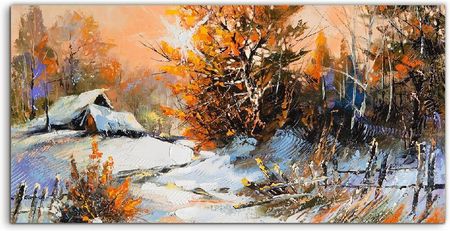 Coloray Szkło Hartowane Panel Zima Krajobraz Śnieg 100X50