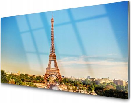 Tulup Panel Szklany Płytka Wieża Eiffla Paryż 100X50