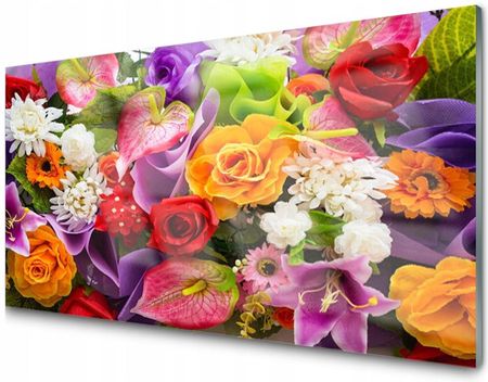 Tulup Panel Szklany Dekoracyjny Kwiaty Bukiet 100X50