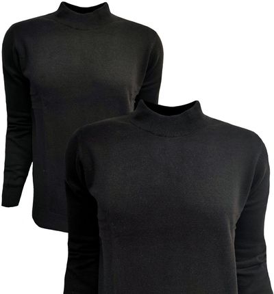Półgolf golf męski bawełna czarny casual sweter XL