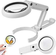 Zdjęcie LUPA JUBILERSKA BIURKOWA 5x 11x 8 LED SKŁADANA USB - Zakroczym