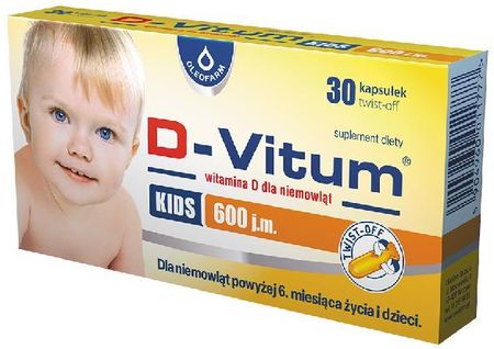 D-Vitum KIDS 600 twist-off, 30 kapsułek