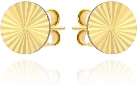 Biżuteria Gabor Złote Kolczyki Pełne Kółka Diamentowane 7mm 585