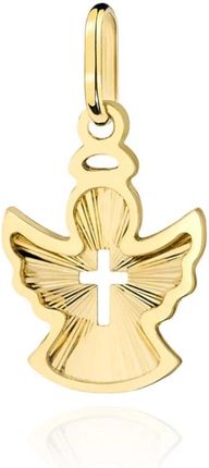 Biżuteria Gabor Złota Zawieszka Aniołek Z Krzyżykiem 585