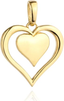Biżuteria Gabor Złota Zawieszka Serce Z Sercem W Środku 585