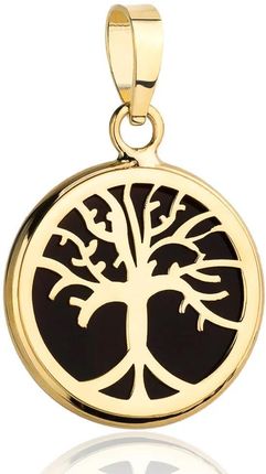 Biżuteria Gabor Złota Zawieszka Drzewko Szczęścia W Czarnej Emalii 585