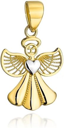Biżuteria Gabor Zawieszka Złota Aniołek Z Serduszkiem W Dwóch Kolorach Złota 585