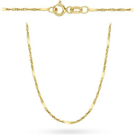 Biżuteria Gabor Złoty Łańcuszek Singapure Z Blaszką 42Cm 0.87G 585