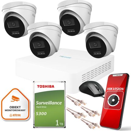Hilook Zestaw Monitoringu 4 Kamer Ip Ipcam-T4-30Dl Dysk 1Tb (Z39496T4)