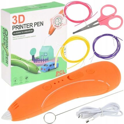 Nobo Kids Długopis Drukarka 3D Pen Zestaw Wkłady Pcl Orange