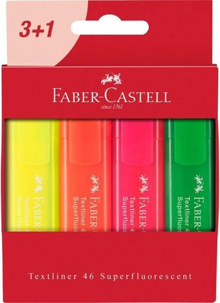 Faber Castell Zakreślacze Neonowe 4 Sztuki Faber-Castell