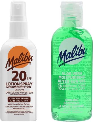 Malibu Wodoodporny Spray SPF20 100ml + Aloe Po Opalaniu 100ml