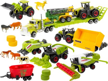 Norimpex Zestaw Farma Tir Maszyny Rolnicze Ciągnik Traktor Kombajn Zwierzątka Farmer