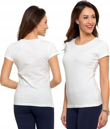 T-Shirt Koszulka Damska Bawełniana Biała Moraj L