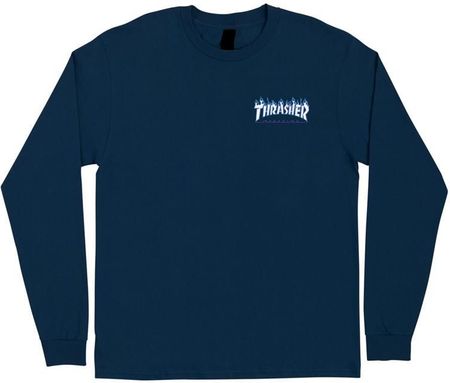 koszulka SANTA CRUZ - Thrasher Flame Dot L/S Regular T-Shirt Mens Santa Cruz Navy (146532) rozmiar: