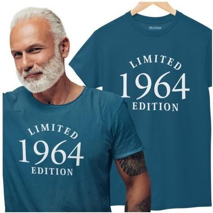 Koszulka na 60 lat urodziny sześćdziesiąte urodziny z napisem 1964 Limited Edition w kolorze petrol blue