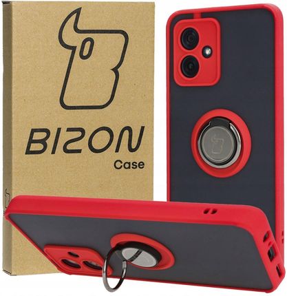 Bizon Etui Case Hybrid Ring Do Motorola Moto G54 5G Czerwone