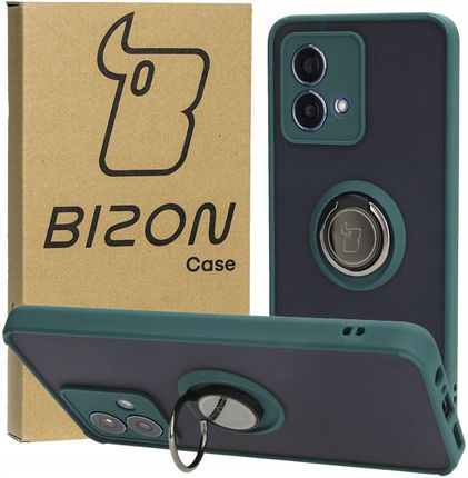 Bizon Etui Case Hybrid Ring Do Motorola Moto G84 5G Ciemnozielone