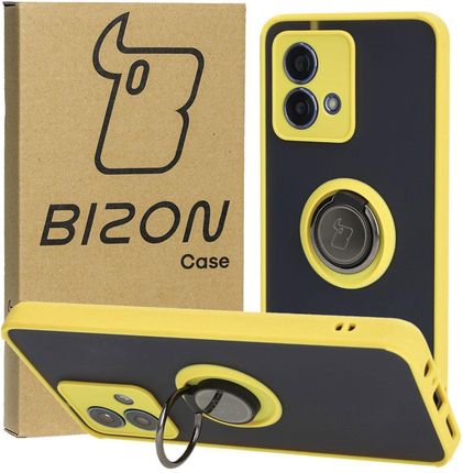 Bizon Etui Case Hybrid Ring Do Motorola Moto G84 5G Żółte