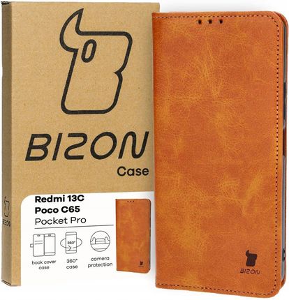 Bizon Etui Case Pocket Pro Do Redmi 13C Poco C65 Brązowe
