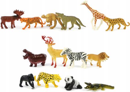 Midex Figurki Zwierząt Dzikie Zoo Safari Goryl Lew Wilk