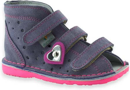 Dziewczęce buty/kapcie profilaktyczne Danielki TA125/TA135 Wrzosowe Fluo