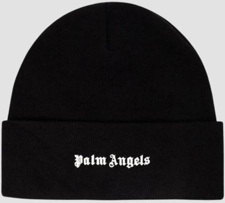 Palm Angels Czarna Czapka Z Gumowym Logo