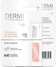 Zdjęcie DERMI Lips Pomadka ochronna rdzeniowa Kokos i awokado, 4,4g - Janowiec Wielkopolski