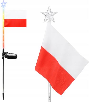 Interlook Ogrodowa Lampa Solarna Led Wbijana Flaga Polski Fld12Po