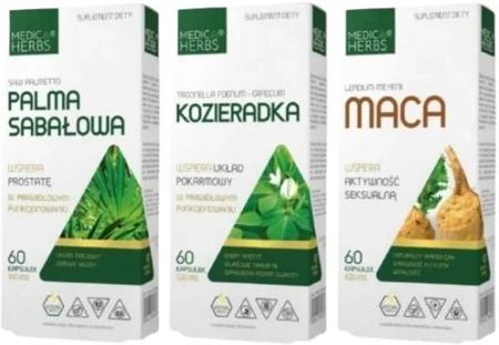 Medica Herbs Maca 60kaps + Kozieradka 60kaps + Palma Sabałowa 60kaps