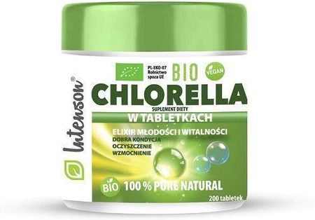 Bio Chlorella 100% 200 tabletek, Intenson