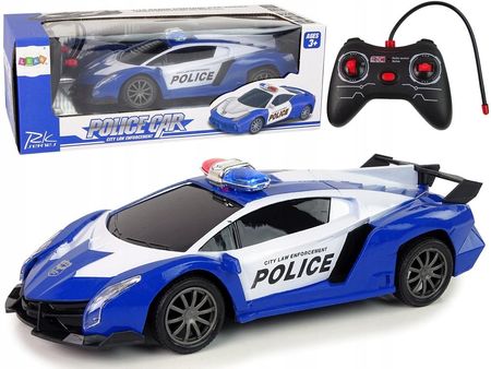 Leantoys Zdalnie Sterowany Samochód Rc Auto Zabawka Policja Wyścigówka Pilot Światła