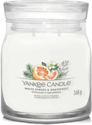 Yankee Candle Signature Świeca W Średnim Słoiku Z Dwoma Knotami White Spruce & Grapefruit (Yc8771)
