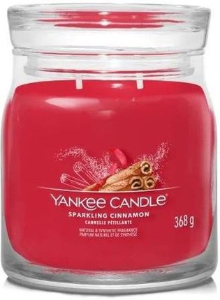 Yankee Candle Signature Świeca W Średnim Słoiku Z Dwoma Knotami Sparkling Cinnamon (Yc9501)