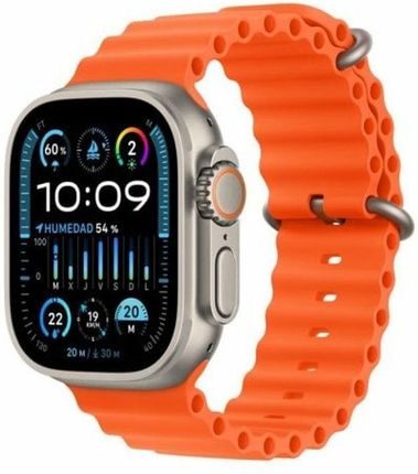 Apple Watch Ultra 2 GPS + Cellular Koperta 49mm Z Tytanu W Kolorze Naturalnym Z Paskiem Ocean W Kolorze Pomarańczowym (MREH3TYA)