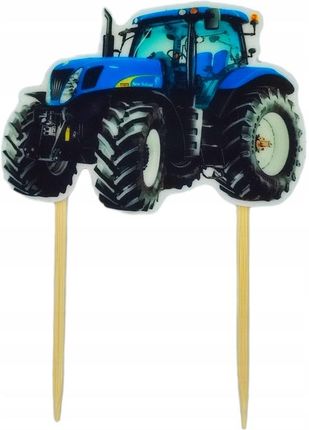 Madi Topper Cukrowy Niebieski Traktor Dekoracja Na Tort Kolorowa Piker Masa