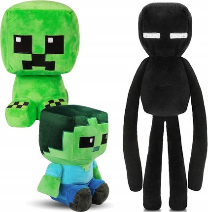 Toys Minecraft Zestaw 3W1 Maskotka Creeper Enderman Zombie Trzy Maskotki Xl