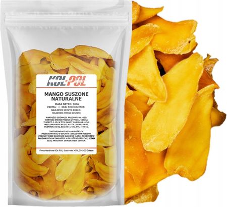 Kol-Pol Mango Suszone 500g Naturalne Plastry Bez Cukru