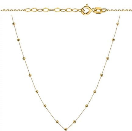 Biżuteria Gabor Złoty Naszyjnik Diamentowane Kulki 42+3Cm 585