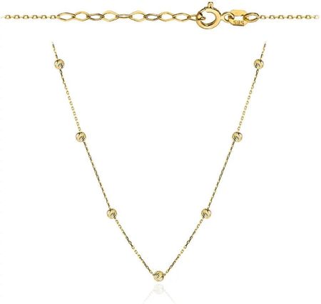 Biżuteria Gabor Złoty Naszyjnik Diamentowane Kulki Choker 36+3Cm 585